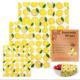 BeeFresh Reusable Beeswax Food Wraps – 3 Piece Set (Lemon Pattern)
