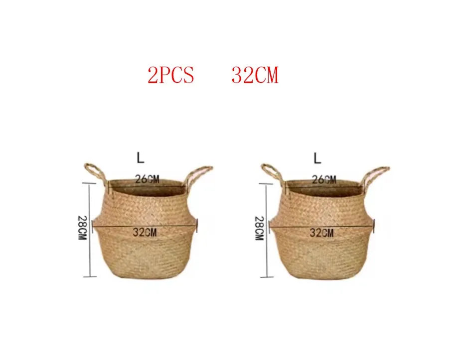Seagrass Wicker Basket – Multi-Purpose Hanging Storage & Planter