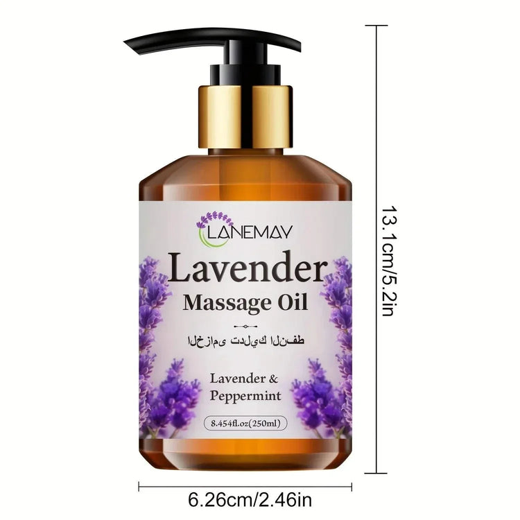 Lavender & Peppermint Massage Oil -Paraben-Free Moisturizing Body Care