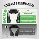 Cordless Shiatsu Neck and Shoulder Massager, Back Massager with Heat,Massage Deeper Tissue 4D Kneading Massage for Shoulder, Neck and Back, Use at Home, Office, Car - Gifts for Fathers Day Dad Gift
