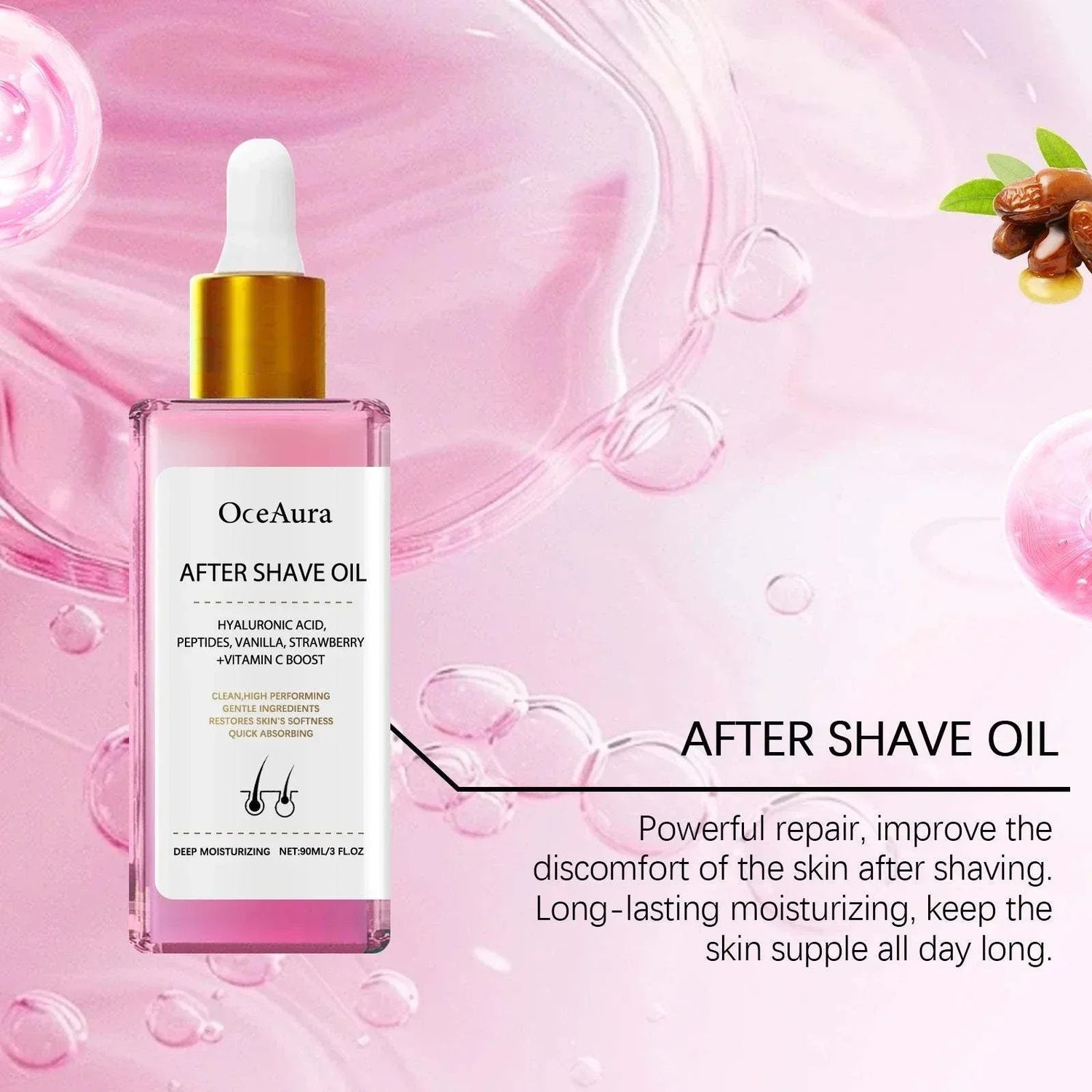 Oceaura Strawberry After Shave Oil-Lasting Moisturizing &Skin Radiance
