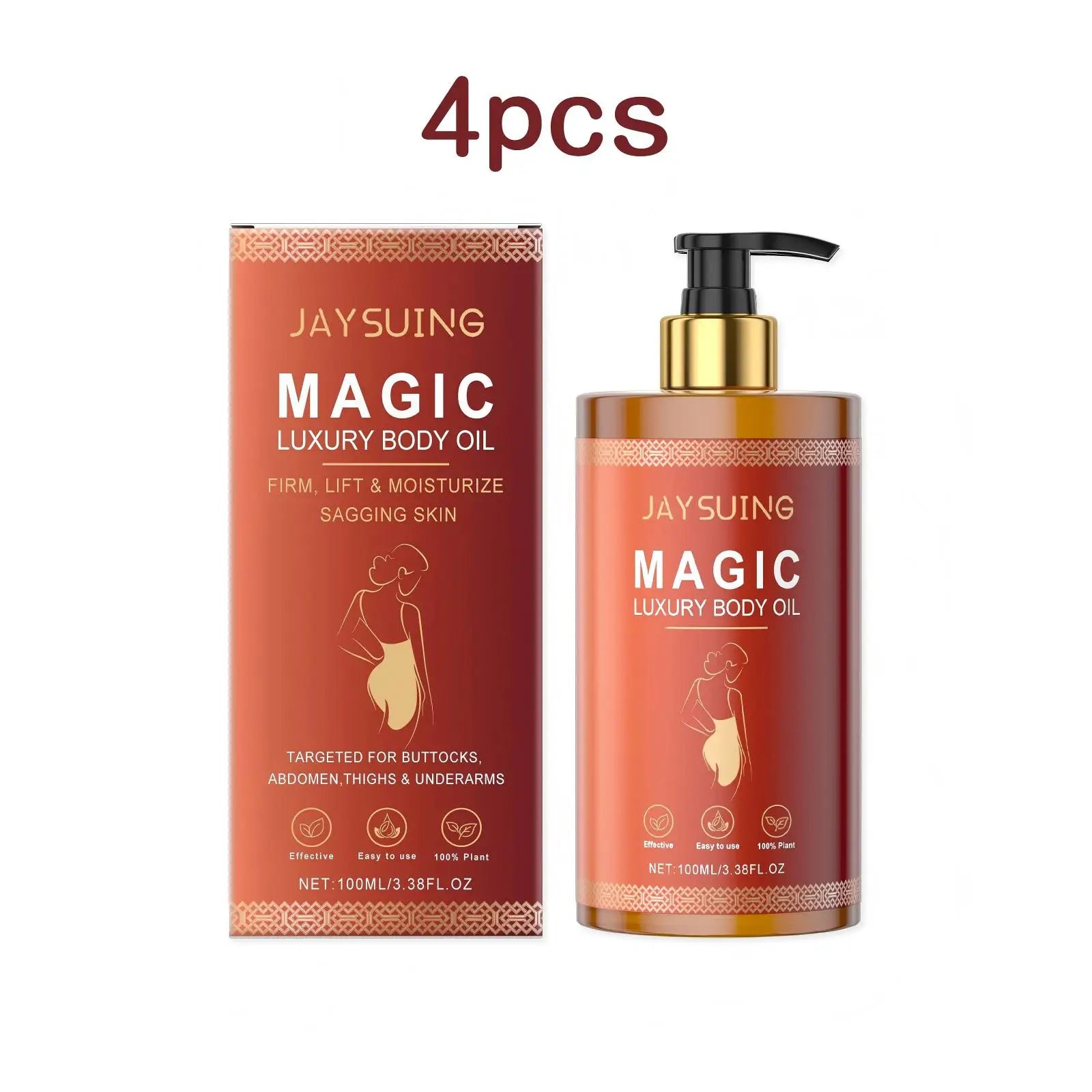 Jaysuing 100ml Magic Luxury Body Tightening Oil Anti Sagging Skin Glowing Daily Care Nourishing Firm Thigh Belly Massage Oil