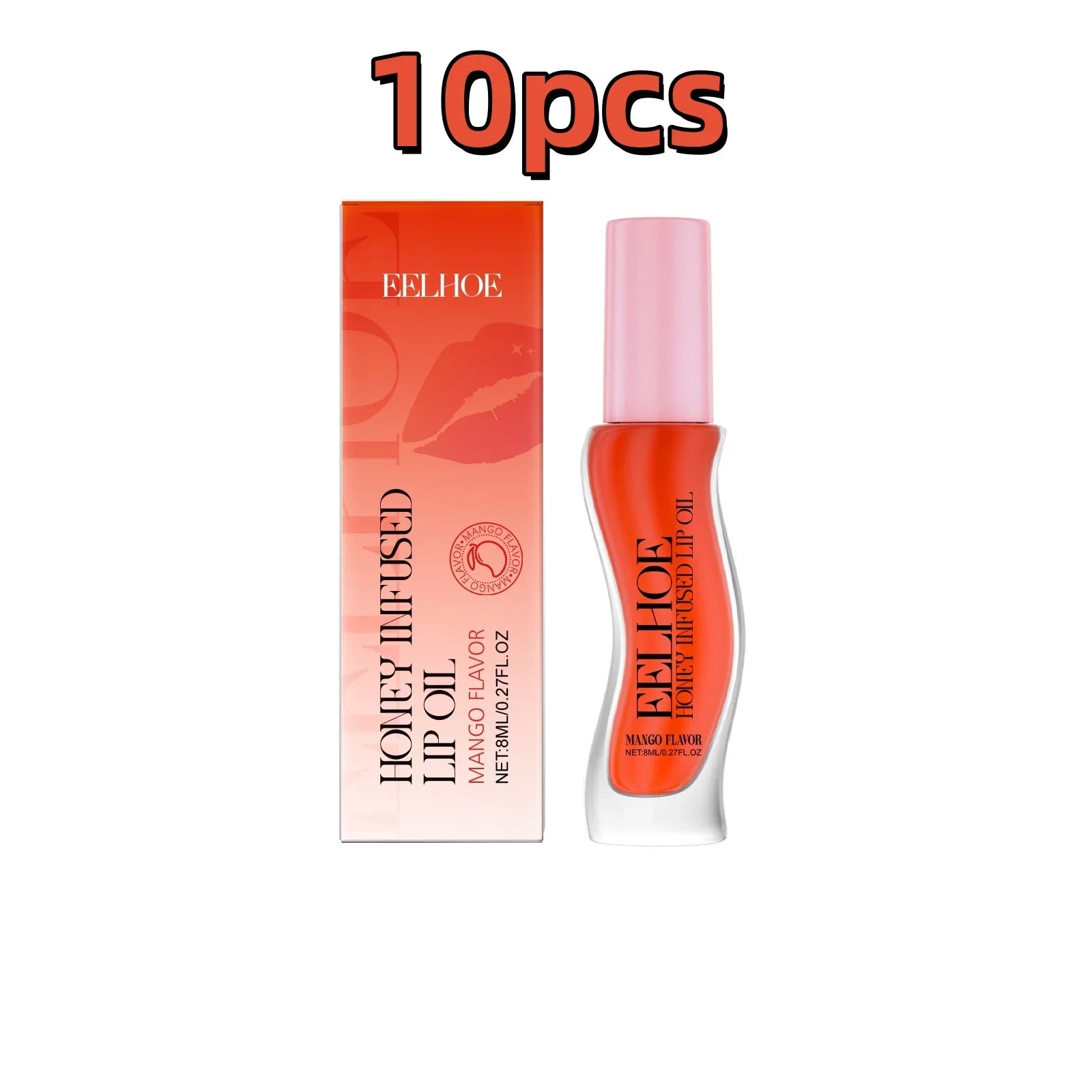 Eelhoe 8ml Honey Mango Flavor Moisturizing Lip Oil Nourishing Lips Enhance Gloss Care Exfoliator Lip Shine Plumping Lip Oil