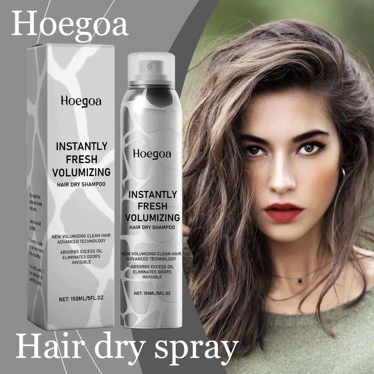 Hoegoa Hair Dry Spray volumizing oil control scalp care smoothing fresh fragrance 150ml bottle