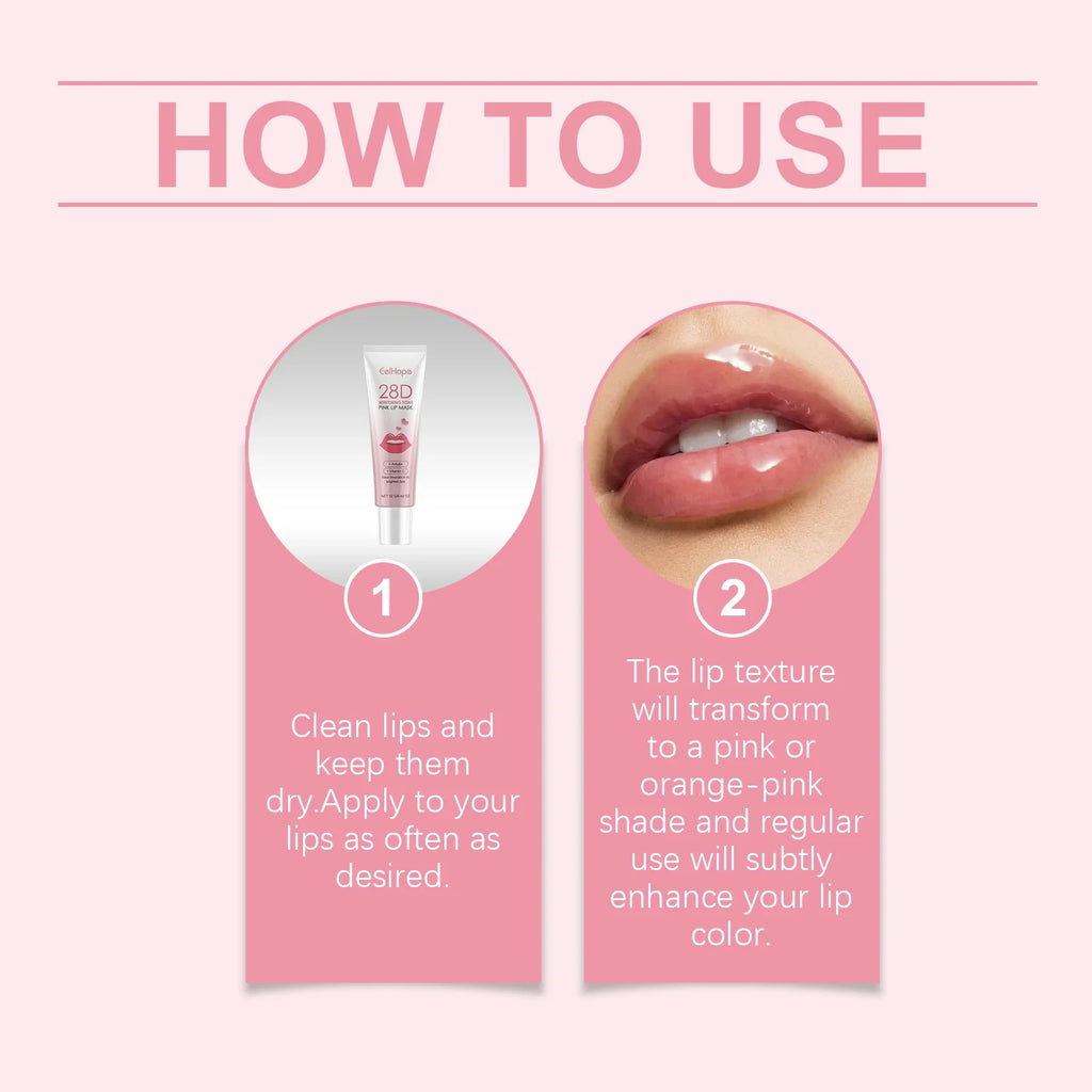 EELHOPE Lip Balm Fade Lip Lines Brightening Lasting Moisturizing Smoothing Skins Improve Lip Gloss Nourishing Pink Lip Mask