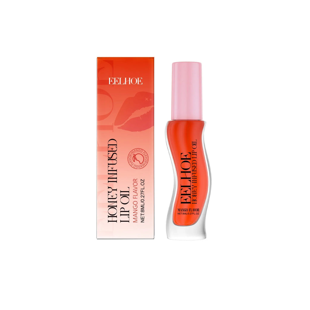 Eelhoe 8ml Honey Mango Flavor Moisturizing Lip Oil Nourishing Lips Enhance Gloss Care Exfoliator Lip Shine Plumping Lip Oil
