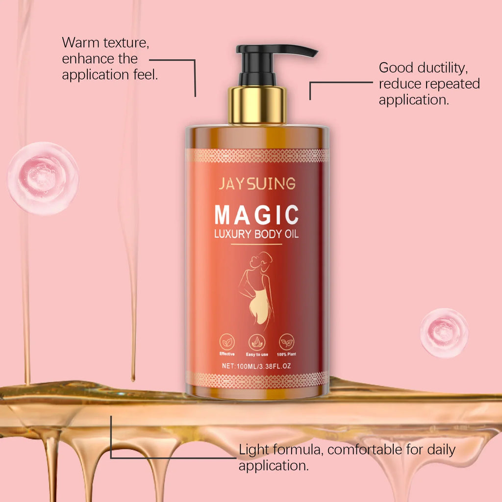 Jaysuing 100ml Magic Luxury Body Tightening Oil Anti Sagging Skin Glowing Daily Care Nourishing Firm Thigh Belly Massage Oil