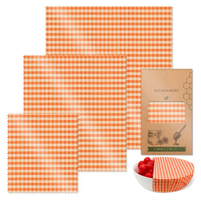 BeeFresh Reusable Beeswax Food Wraps – 3 Piece Set (Lemon Pattern)