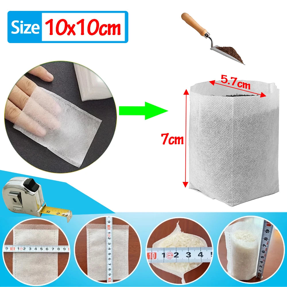 BioGrow Nursery Bags – 100 Piece Set of Biodegradable Plant Grow Bags