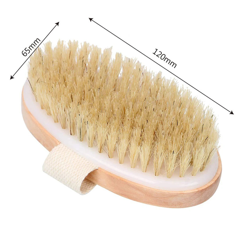 PureBristle Wooden Body Brush – Exfoliating Wet & Dry Massage Brush