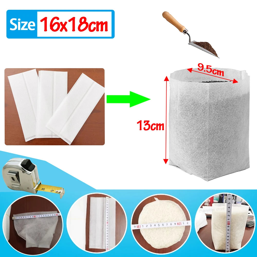 BioGrow Nursery Bags – 100 Piece Set of Biodegradable Plant Grow Bags