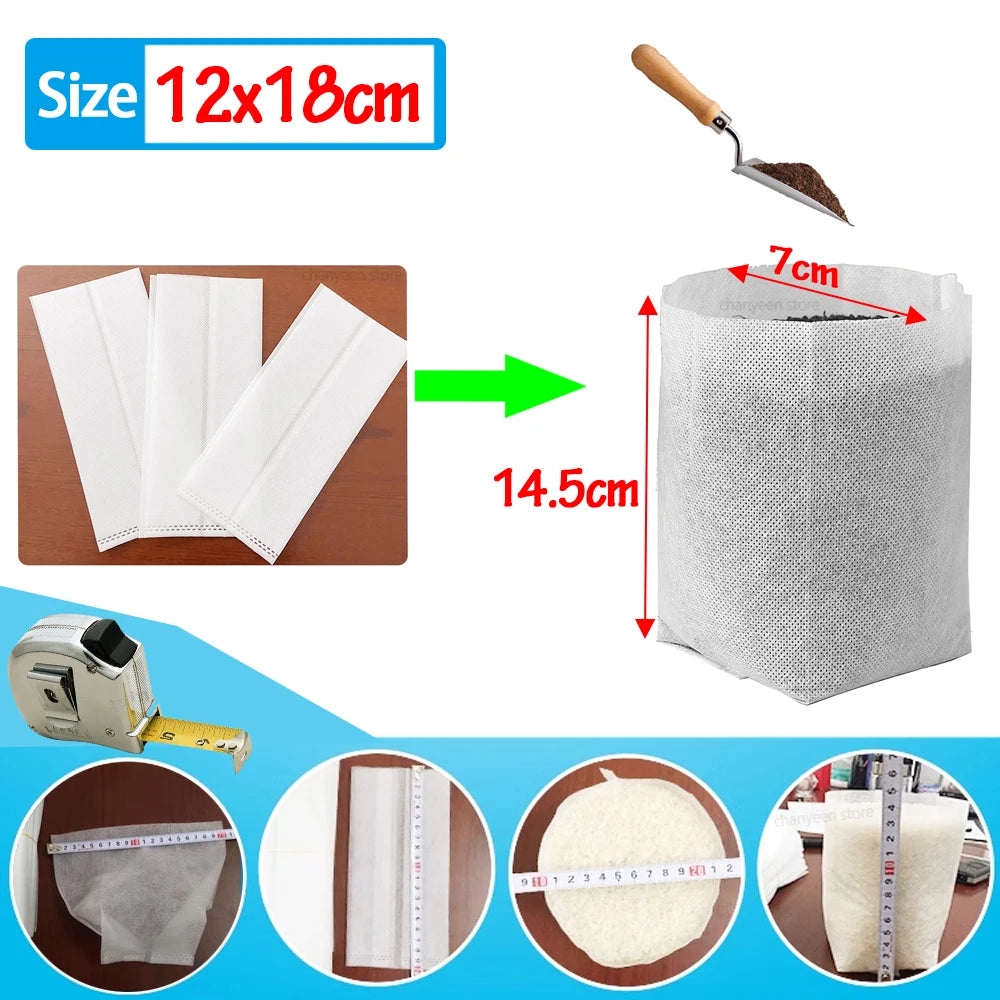 BioGrow Nursery Bags – 100 Piece Set of Biodegradable Plant Grow Bags