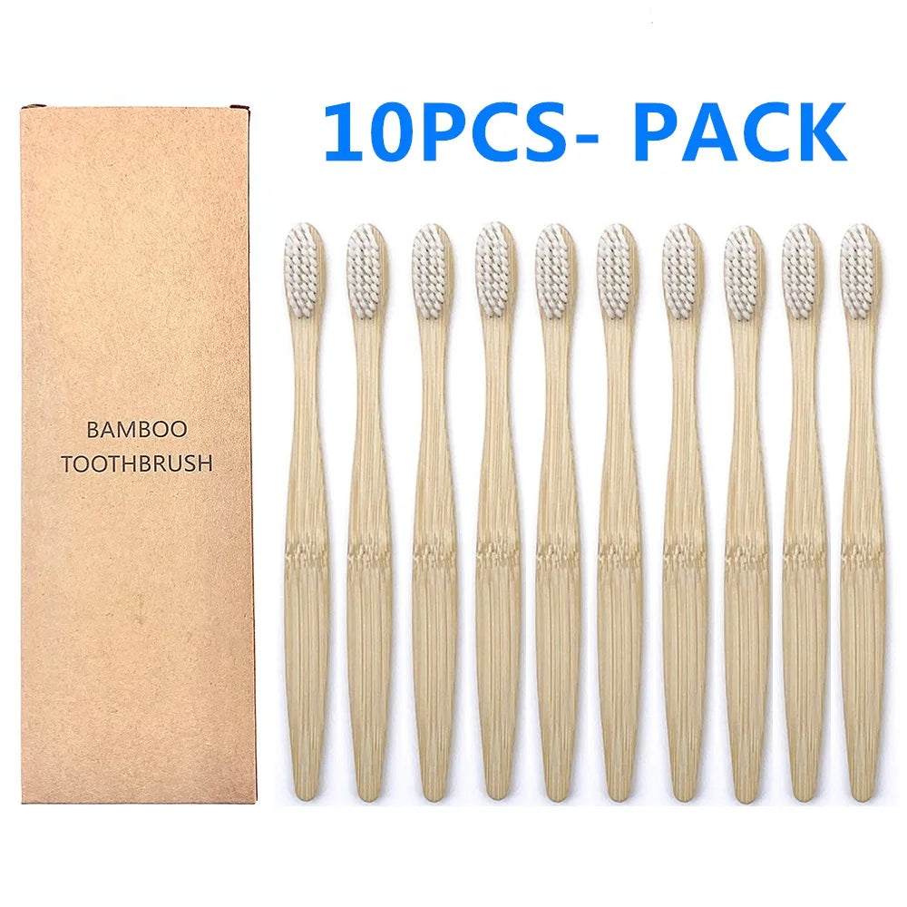 Evergreen Biodegradable Bamboo Toothbrush – 10 Pack