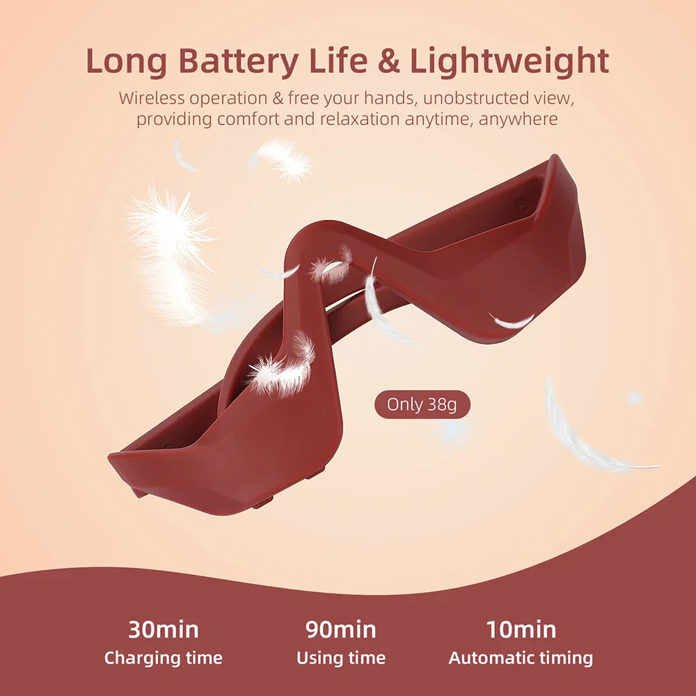 Red Eye Massager Under-Eye Glasses Massager Relieves Eye Fatigue Eyes Massage Glasses Eye Fatigue Relief Massager