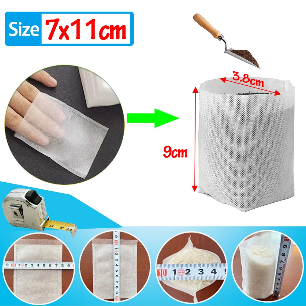 BioGrow Nursery Bags – 100 Piece Set of Biodegradable Plant Grow Bags