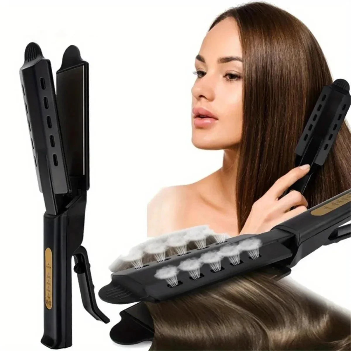 Hair Straightener with Four-Speed Temp Adjustment - Two -in - One Gift
