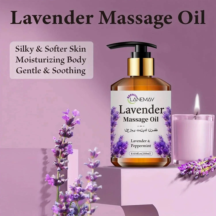 Lavender & Peppermint Massage Oil -Paraben-Free Moisturizing Body Care