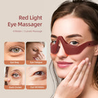Red eye massager glasses relieving eye fatigue with USB charging and EMS technology