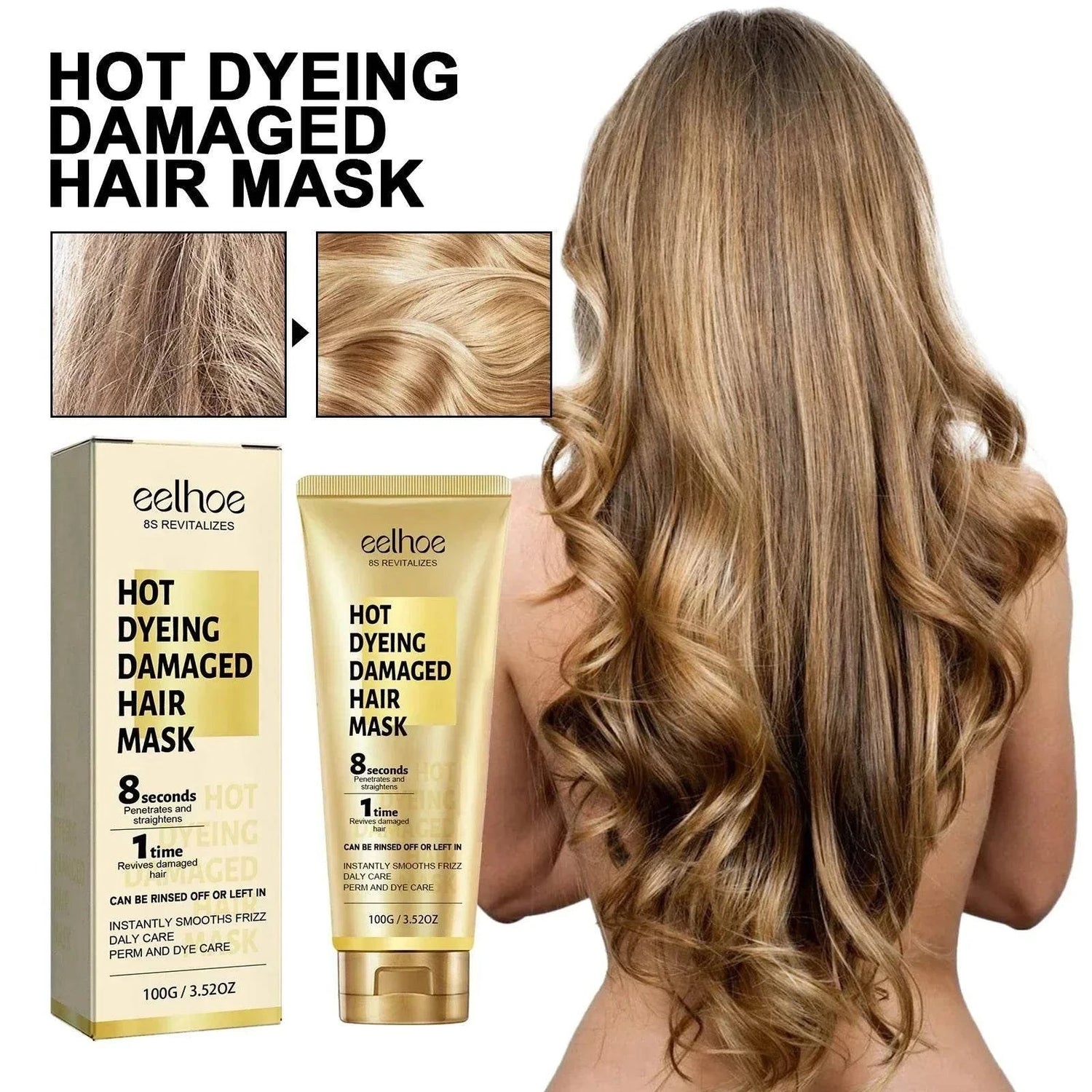 Keratin Hair Mask - Fast Repairing Frizz Control for Dry Hairs , Softs