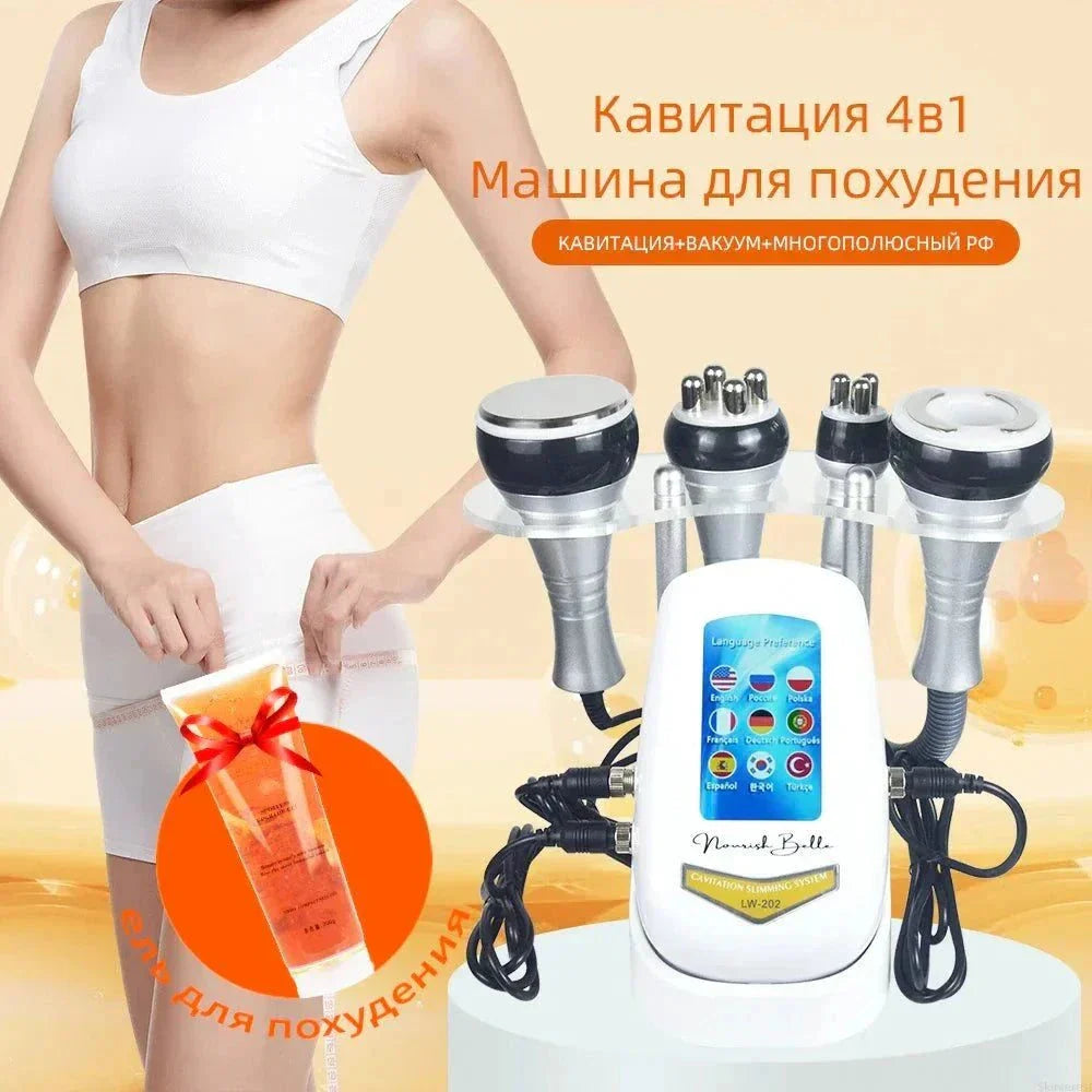4IN1 Cavitation Body Slimm4IN1 Cavitation Body Slimming - Skin Tightening & Face Lifting Machineing machine for body slimming and skin tightening with vacuum suction and face lifting features
