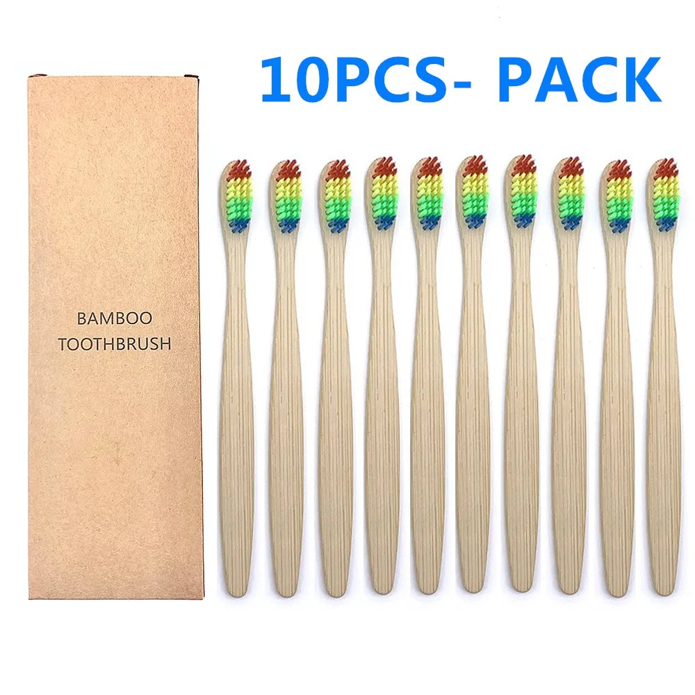 Evergreen Biodegradable Bamboo Toothbrush – 10 Pack