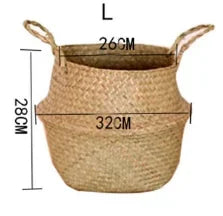 Seagrass Wicker Basket – Multi-Purpose Hanging Storage & Planter