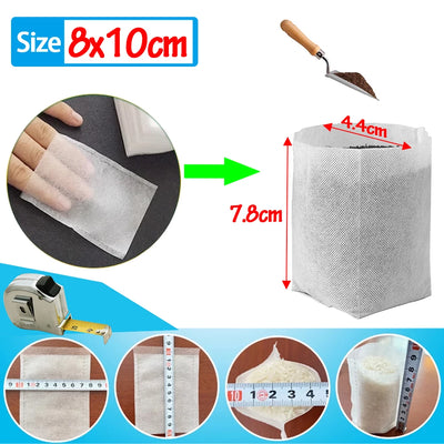 BioGrow Nursery Bags – 100 Piece Set of Biodegradable Plant Grow Bags