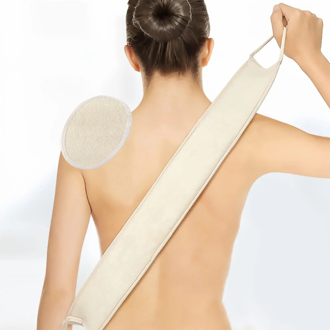 Loofera Natural Loofah Exfoliating Back Strap