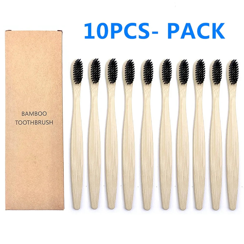 Evergreen Biodegradable Bamboo Toothbrush – 10 Pack