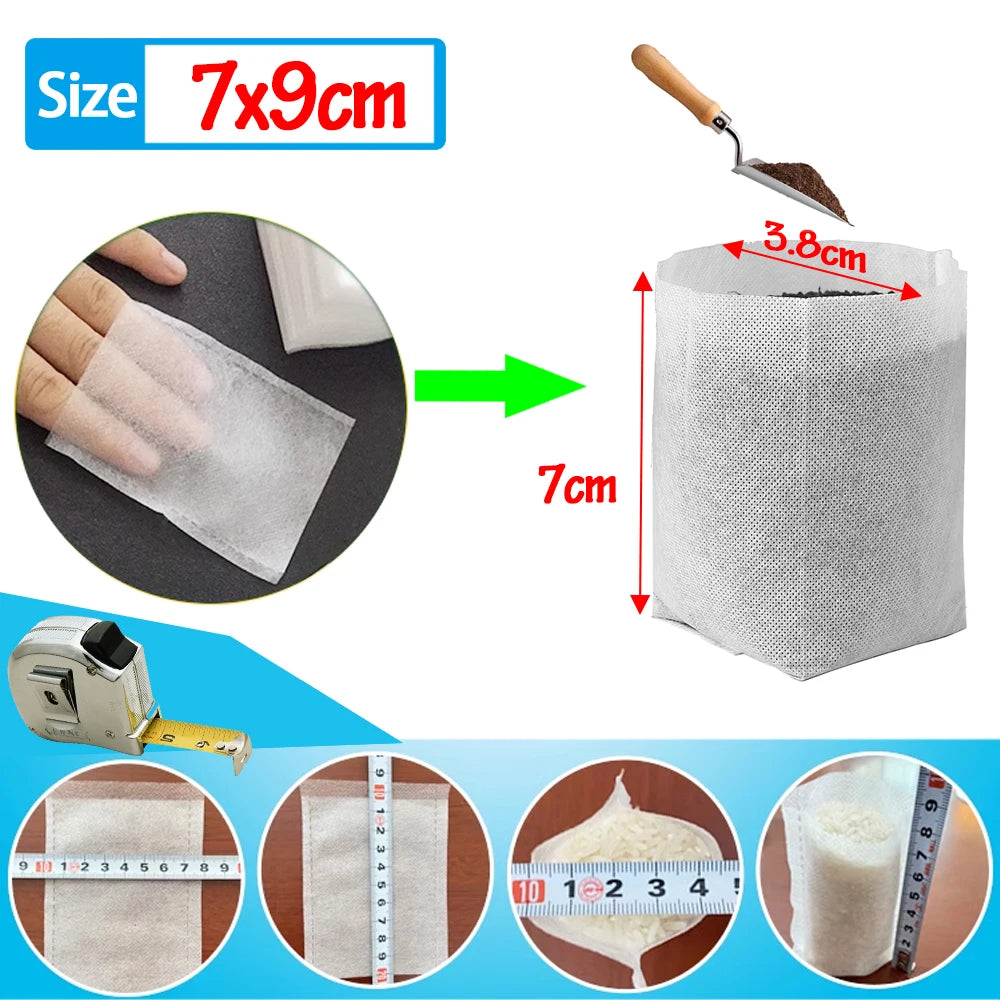 BioGrow Nursery Bags – 100 Piece Set of Biodegradable Plant Grow Bags