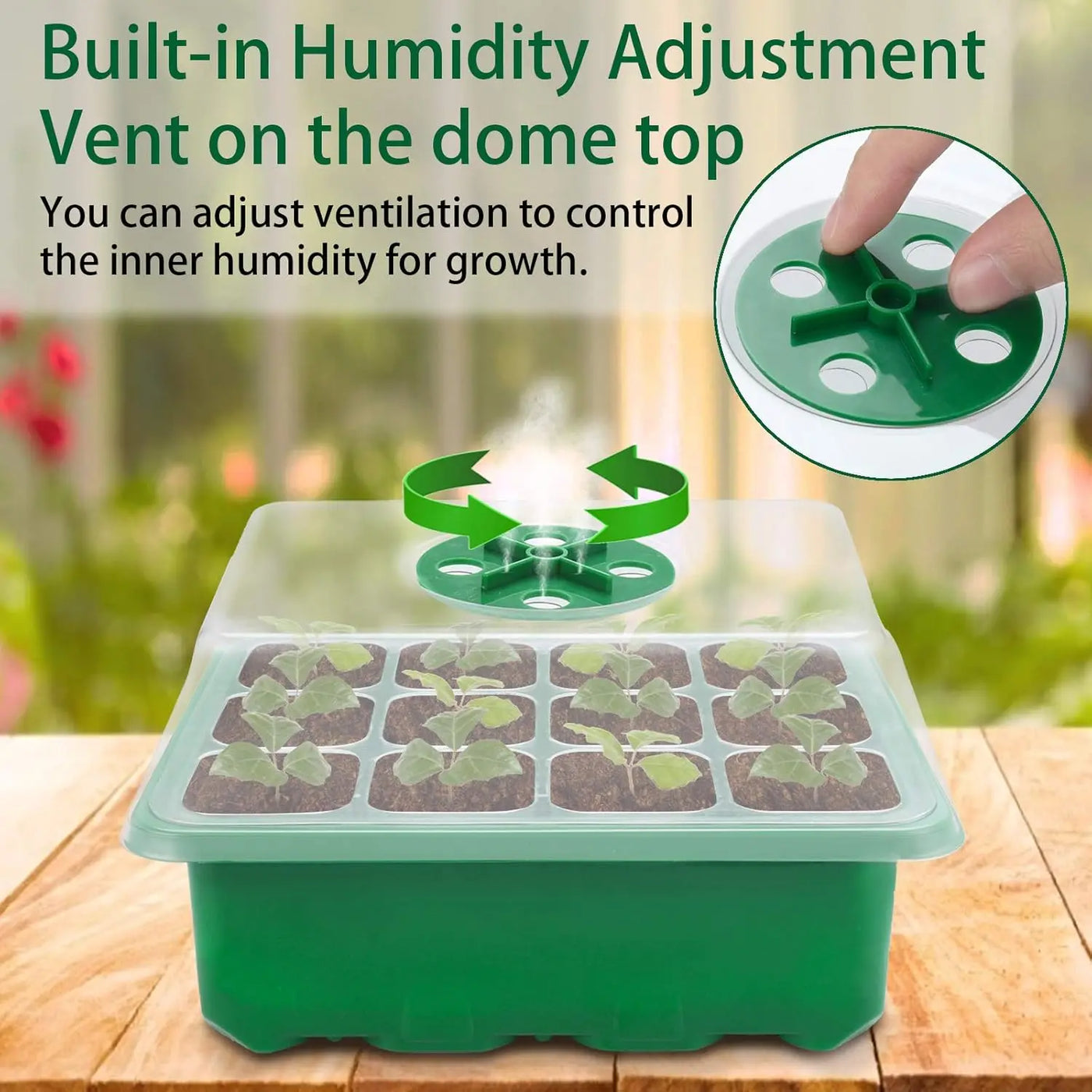 SproutStart Seed Tray Kit – 10 Pack Mini Greenhouse with Ventilation (12 Cells Each)