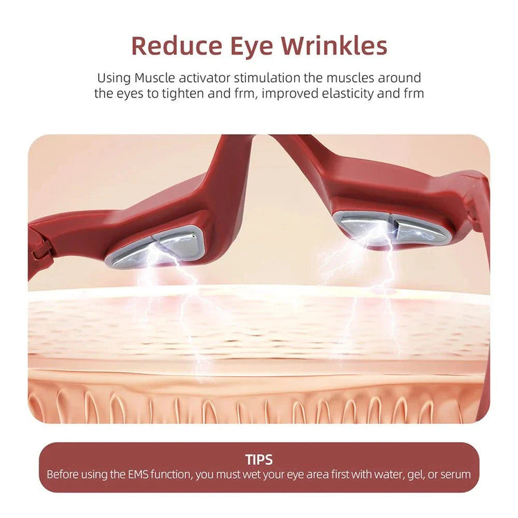 Red Eye Massager-Relieve Eye Fatigue with Eye Massage Glasses Massager