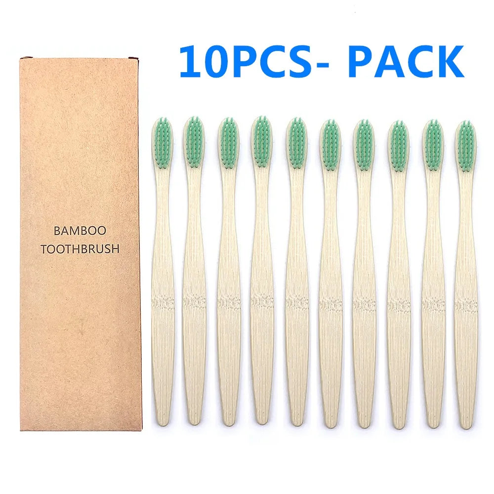 Evergreen Biodegradable Bamboo Toothbrush – 10 Pack