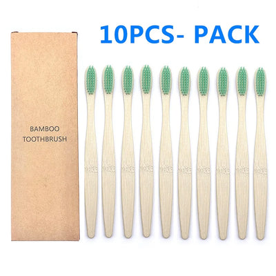 Evergreen Biodegradable Bamboo Toothbrush – 10 Pack