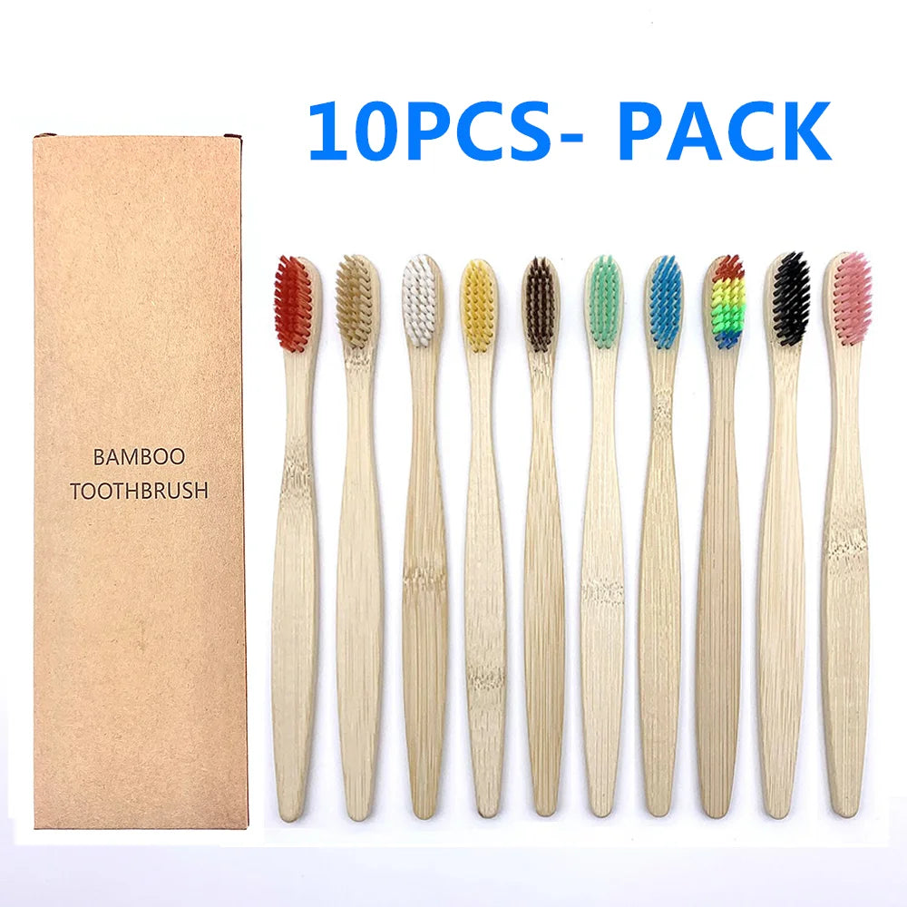 Evergreen Biodegradable Bamboo Toothbrush – 10 Pack