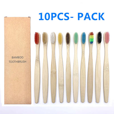 Evergreen Biodegradable Bamboo Toothbrush – 10 Pack