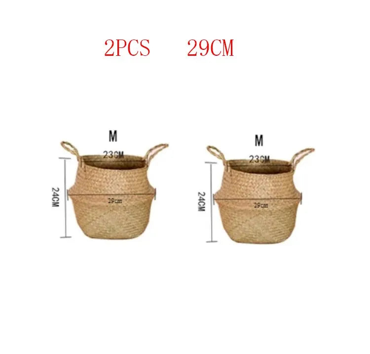 Seagrass Wicker Basket – Multi-Purpose Hanging Storage & Planter