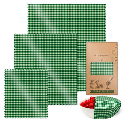 BeeFresh Reusable Beeswax Food Wraps – 3 Piece Set (Lemon Pattern)