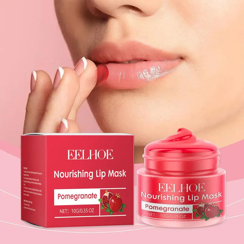 Red pomegranate lip mask hydrating balm for women moisturizing and long-lasting lip treatment