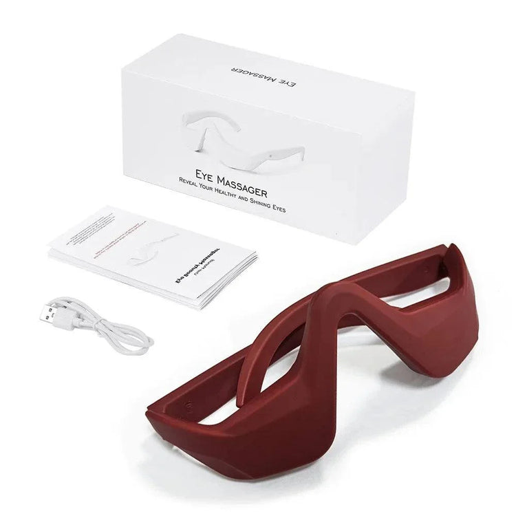 Red Eye Massager-Relieve Eye Fatigue with Eye Massage Glasses Massager