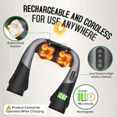 Cordless Shiatsu Neck and Shoulder Massager, Back Massager with Heat,Massage Deeper Tissue 4D Kneading Massage for Shoulder, Neck and Back, Use at Home, Office, Car - Gifts for Fathers Day Dad Gift